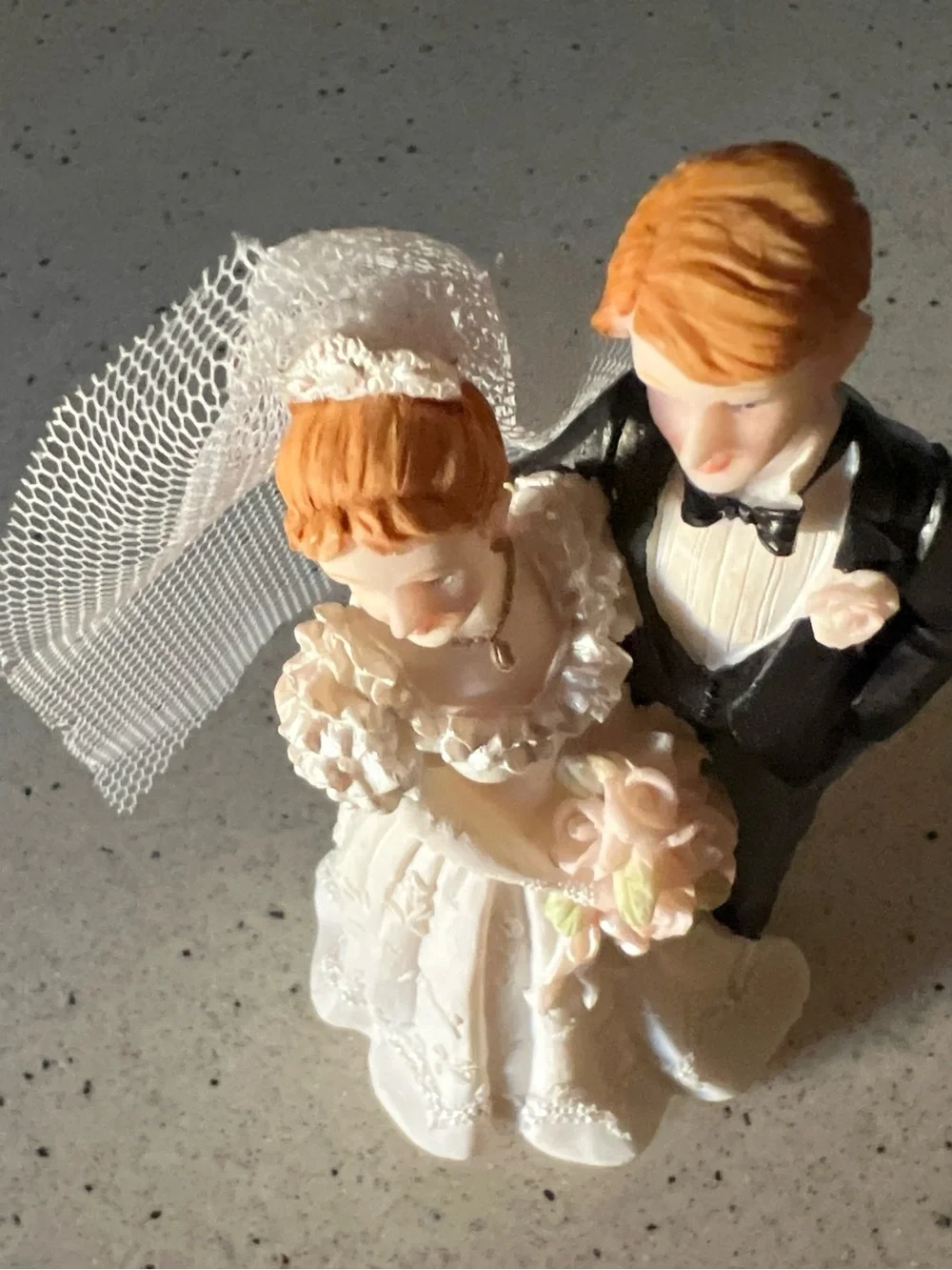 Classic Bride and Groom Wedding Cake Topper - White & Black